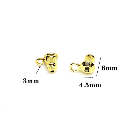 100PCS 18K Gold Filled Earring Backs Bullet With Loop Ear Stoppers White Gold Mental Replacement For Jewelry Making DIY Earrings Backs Doki Decor   