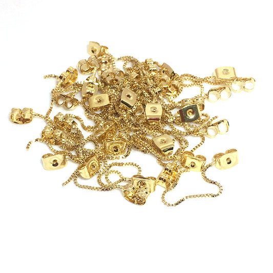 50PCS 14K 18K Gold Filled Earring Backs With Tassel Ear Stoppers White Gold Mental Replacement For Jewelry Making DIY Earrings Backs Doki Decor   