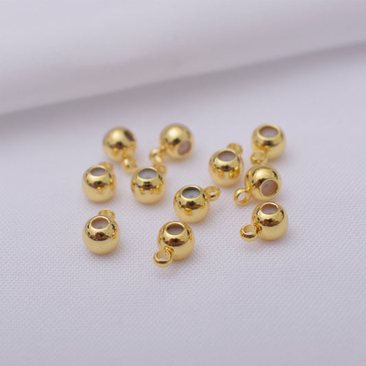 50PCS 18K Gold Filled Earring Backs Ball With Loop Silicone Ear Stoppers White Gold Mental Replacement For Jewelry Making DIY Earrings Backs Doki Decor 18K Gold  