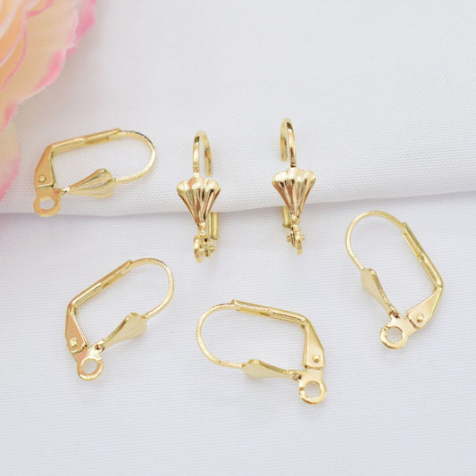 20PCS 14K 18K Gold Filled Earring Hooks Earring Hoops Ear Buckle White Gold For Jewelry Making Earrings Hoops Doki Decor   