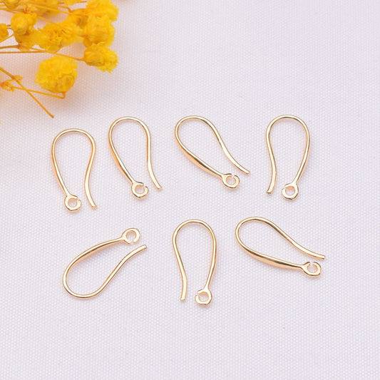 10PCS 14K 18K Gold Filled Earring Hooks Smooth U Type White Gold For Jewelry Making Earrings Hooks Doki Decor   
