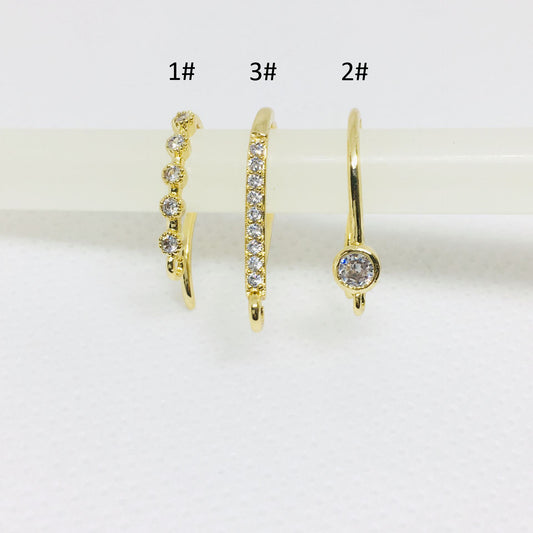 20PCS 14K 18K Gold Filled Earring Hooks Zircon Diamond Rhinestone White Gold Rose Gold For Jewelry Making Earrings Hooks Doki Decor   