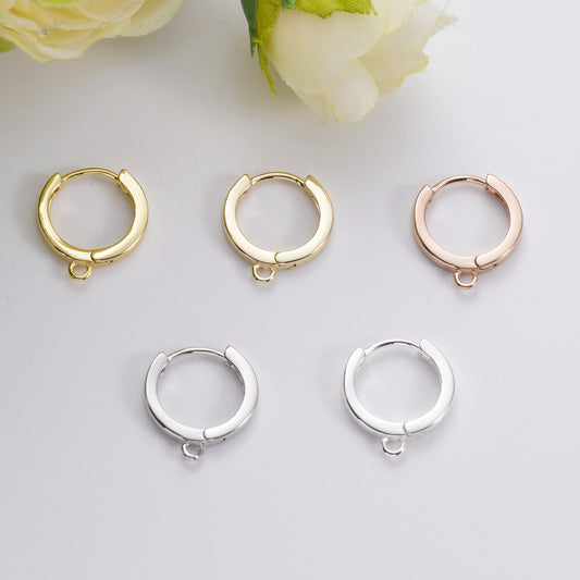 10PCS 14K 18K Gold Filled Earring Hoops Smooth Circle Hollow With Loop Dangle Lever Back Round Beading Hoop White Gold Rose Gold Silver For Jewelry Making Earrings Hoops Doki Decor   