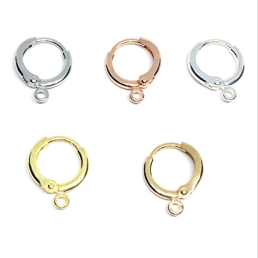 50PCS 14K 18K Gold Filled Earring Hoops Flat With Loop Dangle Lever Back Round Beading Hoop White Gold Rose Gold Silver For Jewelry Making Earrings Hoops Doki Decor   