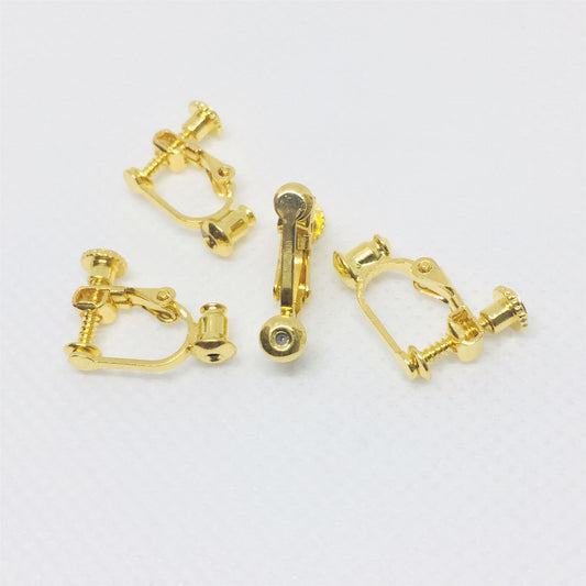 50PCS 14K 18K Gold Filled Rubber Frog Clip-On Earring Converter Findings Components Earring Pads Rose Gold Silver White Gold Clip-On Earrings Doki Decor 18K Gold  