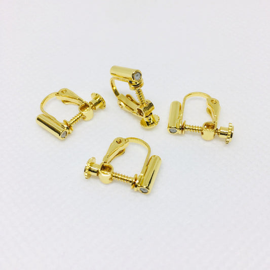 10PCS 14K 18K Gold Filled Rubber Screw Clip-On Earring Converter Findings Components Pads White Gold Rose Gold Silver Clip-On Earrings Doki Decor 18K Gold  