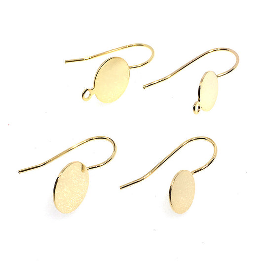 10PCS 14K Gold Filled Earring Hooks With Loop Circle Round Tray White Gold For Jewelry Making Earrings Hooks Doki Decor   