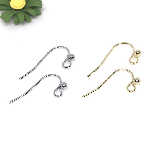 100PCS 14K Gold Filled Earring Hooks Ball With Loop Dangle Fish Earwire White Gold For Jewelry Making Earrings Hooks Doki Decor   