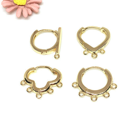 10PCS 14K Gold Filled Earring Hoops Heart Cloud Circle With Loop Dangle Lever Back Round Beading Hoop For Jewelry Making Earrings Hoops Doki Decor   