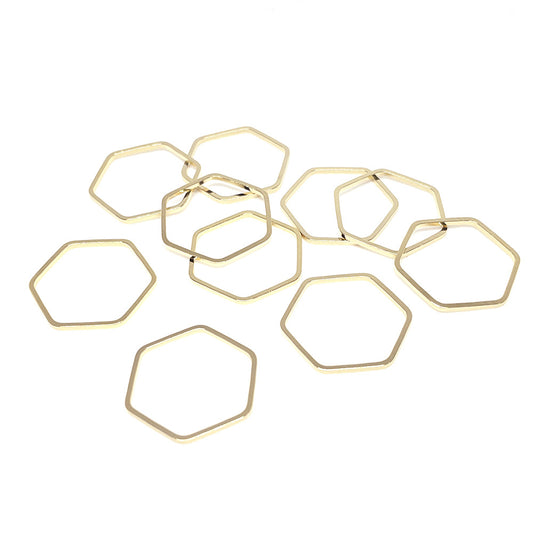 50PCS 14K Gold Filled Earring Hoops Hexagon Hollow Lever Back Beading Hoop White Gold For Jewelry Making Earrings Hoops Doki Decor   