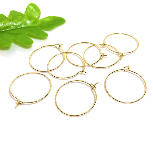 20PCS 14K Gold Filled Earring Hoops Large Circle 25mm 30mm 35mm Lever Back Round Beading Hoop White Gold For Jewelry Making Earrings Hoops Doki Decor   