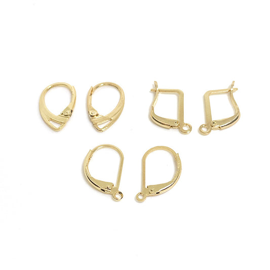 10PCS 14K Gold Filled Earring Hoops Waterdrop D Type Square With Loop Dangle Lever Back Beading Hoop For Jewelry Making Earrings Hoops Doki Decor   
