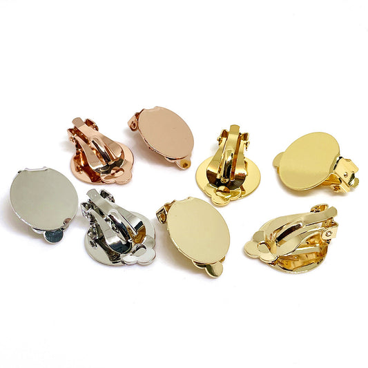 10PCS 14K Gold Filled Clip-On Earring Converter Findings Components Flat Earring Pads 12mm 15mm 16mm 18mm Clip-On Earrings Doki Decor   