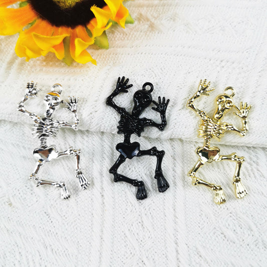 10PCS 14K Gold Filled Pendants Skeleton Halloween Jewelry Making Findings Supplies DIY Pendants Doki Decor 14K Gold  