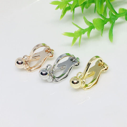 10PCS 14K Gold Filled Round Bead Frog Clip-On Earring Converter Findings Components Pads White Gold Rose Gold Clip-On Earrings Doki Decor   