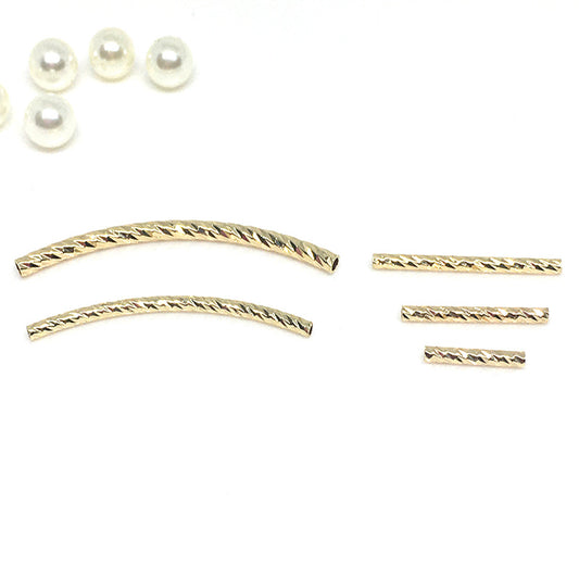 50PCS 18K Gold Filled Bracelet Chains Tube Pattern Bent Staright Silver For Jewelry Making Kit Chains Doki Decor   
