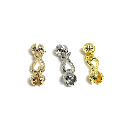10PCS 18K Gold Filled Bud Clasps Beads Pearls Wrapped White Gold For Jewelry Making Finding Kits Repair Clasps Doki Decor   