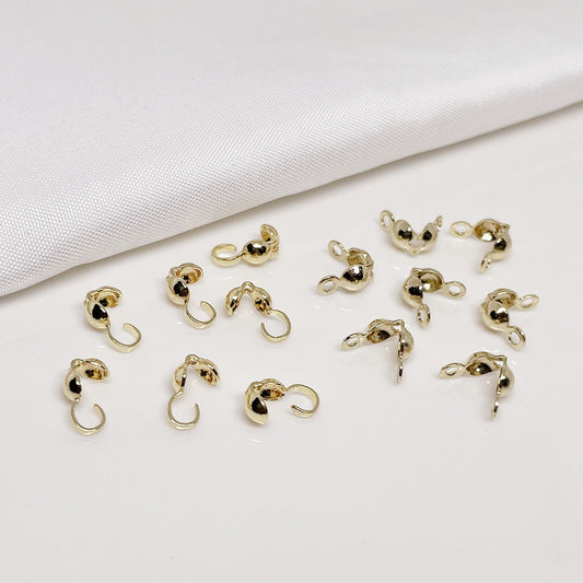 100PCS 18K Gold Filled Ending Tail Clasps Opened With Hook Loop White Gold Rose Gold Silver For Jewelry Making Finding Kits Repair Clasps Doki Decor   