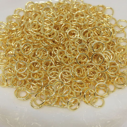 100PCS 18K Gold Filled Jump Rings Circle Opened 4mm 5mm 6mm 7mm 8mm Connecting Split DIY Jewelry Making Supplies Jump Rings Doki Decor   