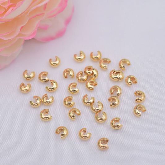 100PCS 18K Gold Filled Moon Buckles Ending Tail Clasps Semicircle Opened Hole Silver For Jewelry Making Finding Kits Repair Clasps Doki Decor   