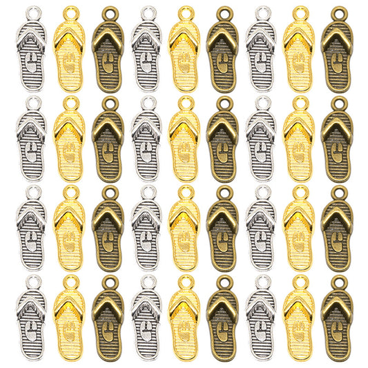 100PCS 18K Gold Filled Pendants Slippers For Jewelry Making Findings Supplies DIY Pendants Doki Decor   