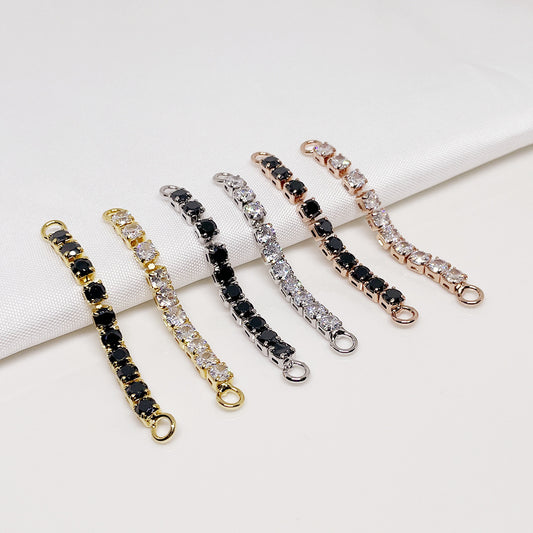 10PCS 18K Gold Filled Rhinestone Chain Extenders Connecting Bracelet Chains Square Diamond Zircon White Gold Rose Gold For Jewelry Making Kit Chains Doki Decor   