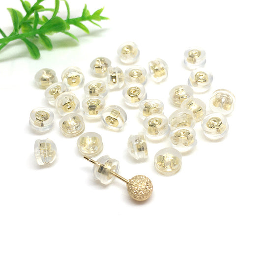 50PCS 18K Gold Filled Silicone Earring Backs Hamburger Star Ear Stoppers Clear Silver Rose Gold Replacement Environmental For Jewelry Making DIY Earrings Backs Doki Decor   