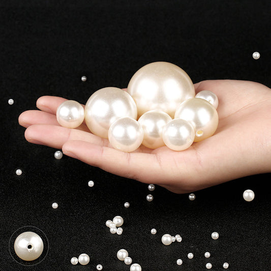 100PCS ABS Plastic Pearls 3mm 12mm With Hole For Jewelry Making Wholesale Pearls Doki Decor   