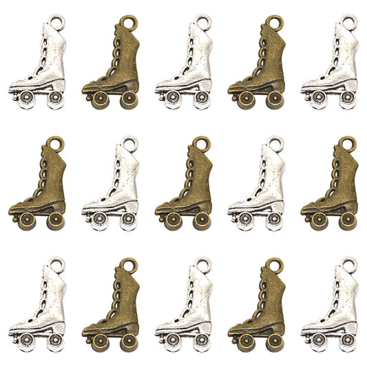 100PCS Alloy Pendants High Boots Skate Shoes For Jewelry Making Findings Supplies DIY Pendants Doki Decor   