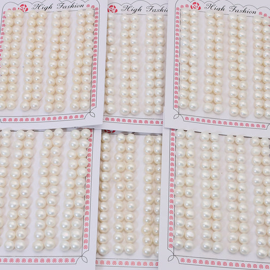 1 Card Natural Freshwater Pearls Flat Round Half Hole 2mm-12mm Luxury For Jewelry Making Wholesale Pearls Doki Decor   