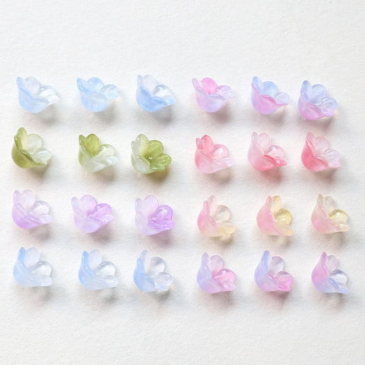 10PCS Natural Glaze Spacer Beads Pearls Tray Flower Glass With Hole For Jewelry Making Finding Kits Beads Doki Decor   