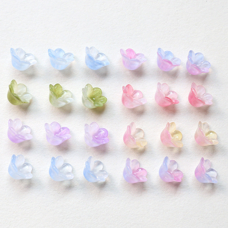 10PCS Natural Glaze Spacer Beads Pearls Tray Flower Glass With Hole For Jewelry Making Finding Kits Beads Doki Decor   