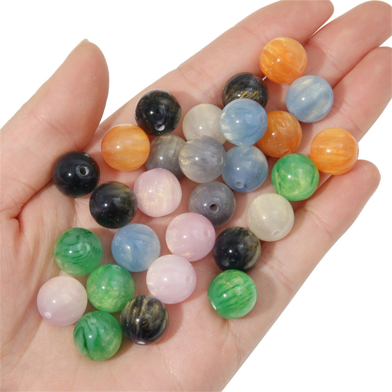 20PCS Resin Cat Eye Stone Gemstone Spacer Beads 8mm 10mm 12mm Large Hole Charms For Jewelry Making DIY Beads Doki Decor   