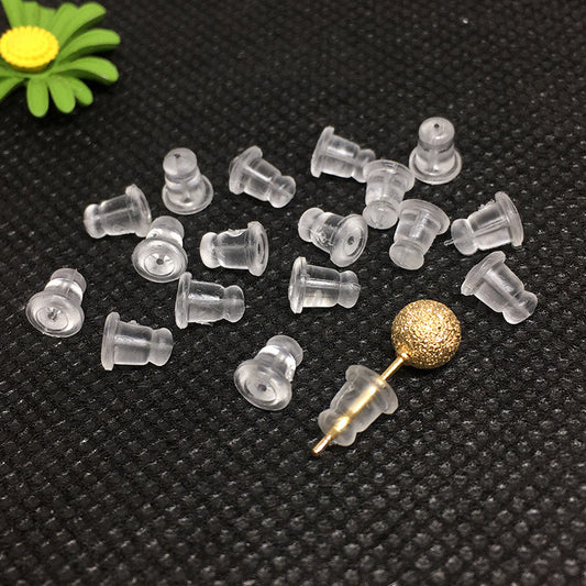 1000PCS Premium Silicone Earring Backs Bullet Cup Ear Stoppers Clear Replacement Hypoallergenic For Jewelry Making DIY Earrings Backs Doki Decor Bullet#  